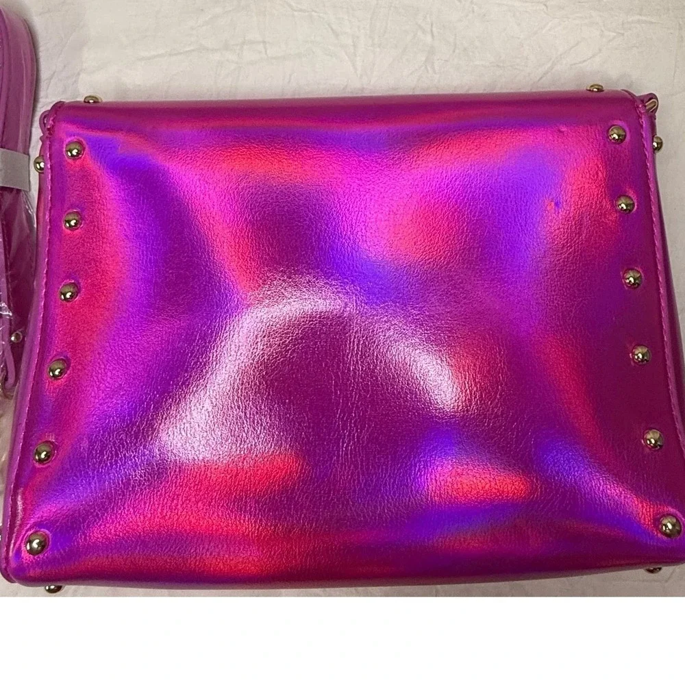Pure Romance hot pink iridescent bag purse handbag-‎ dimples Barbiecore girly